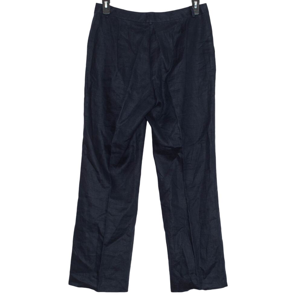 Lauren Ralph Lauren Pants Linen Minimalist Business Casual Old Money Blue 10 - Picture 2 of 3